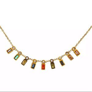 💙18K gold plated rainbow necklace